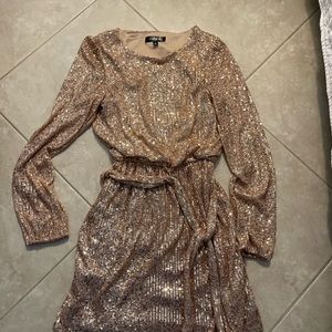 Rose gold sequent dress perfect for new years or night out